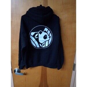 Gildan Black Large Hoodie With Picture Of a Panda on back